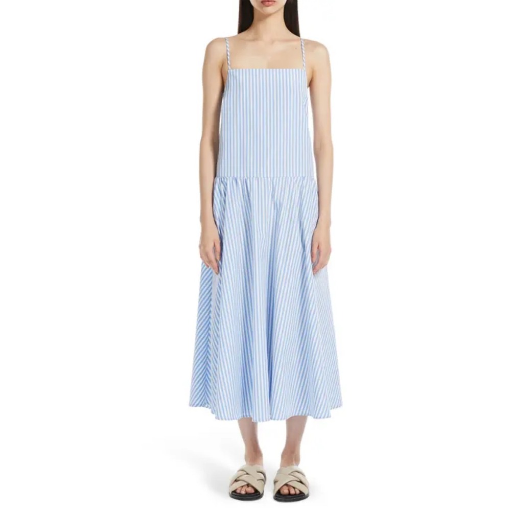 New! MM by Max Mara Ettore Drop Waist
Sleeveless Maxi Dress Light Blue sz 0 $415